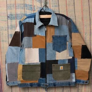 Upcycled patchwork carhartt chore jacket